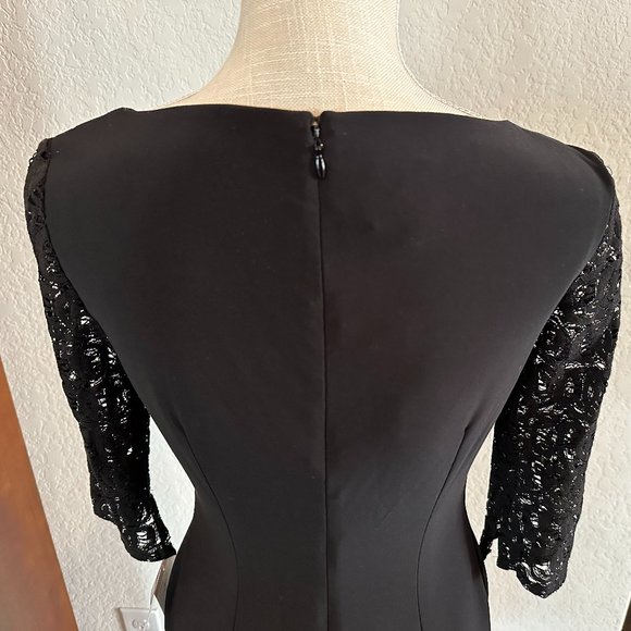 ANN KLEIN Classic Black Lace Sheath Dress - 2 - Picture 3 of 14